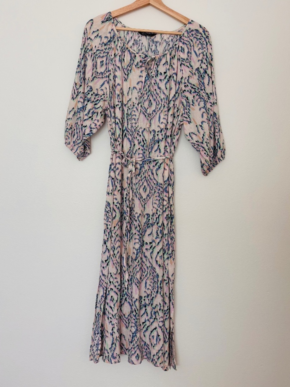 Marks & Spencer Collection, Pink and Navy Printed Midi Dress